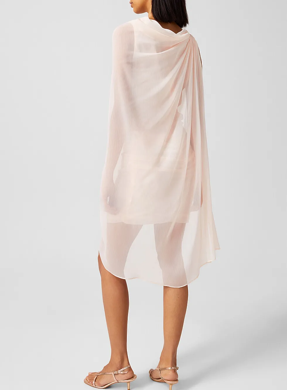 Diagonally draped fitted dress