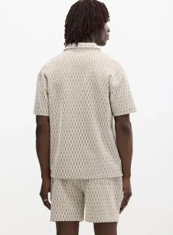 Diamond jacquard polo