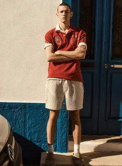 Diamond jacquard short