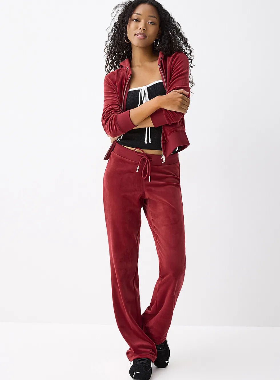 Diamond logo velvet pant
