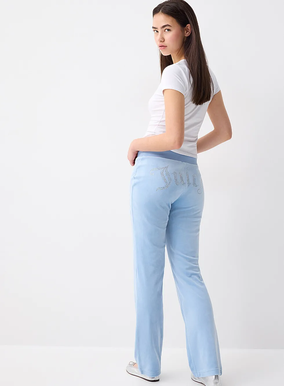 Diamond logo velvet pant