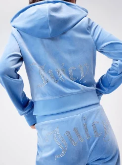 Diamond logo zippered hood sweatshirt