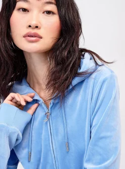 Diamond logo zippered hood sweatshirt