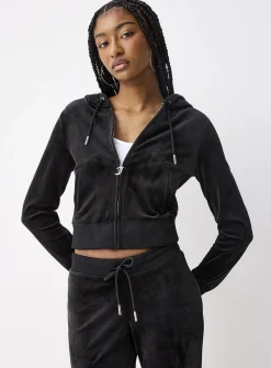 Diamond logo zippered hood sweatshirt
