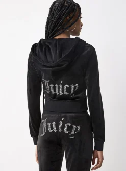 Diamond logo zippered hood sweatshirt