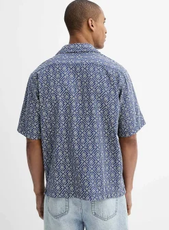 Diamond mosaic camp shirt