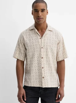 Diamond mosaic camp shirt