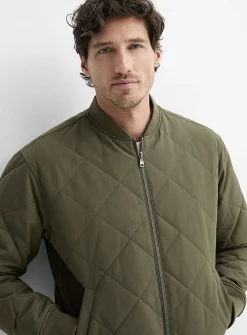 Diamond quilted bomber jacket
