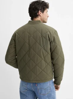 Diamond quilted bomber jacket