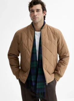 Diamond quilted bomber jacket