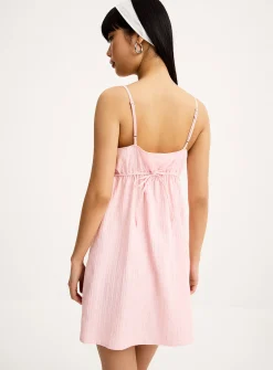 Diamond ribbon cotton minidress