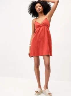 Diamond ribbon cotton minidress