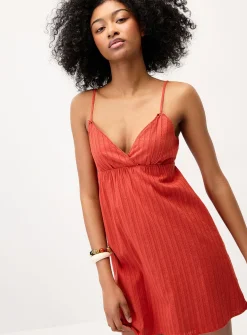 Diamond ribbon cotton minidress