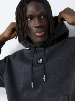 Dineo metallic-logo charcoal hoodie