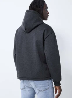Dineo metallic-logo charcoal hoodie