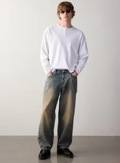 Dirty blue oversized jean