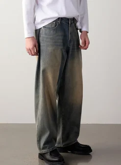 Dirty blue oversized jean