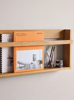 Display natural wood wall shelf