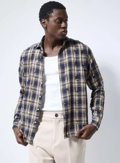 Distressed check shirt