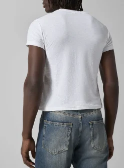 Distressed fitted T-shirt
