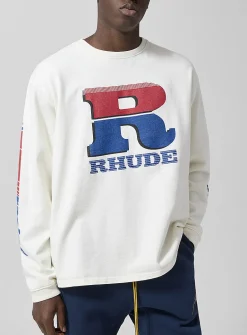 Distressed logo long-sleeve T-shirt
