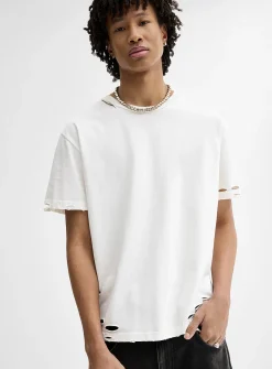 Distressed solid T-shirt