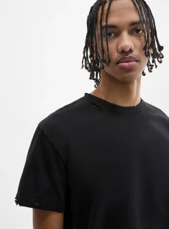 Distressed solid T-shirt