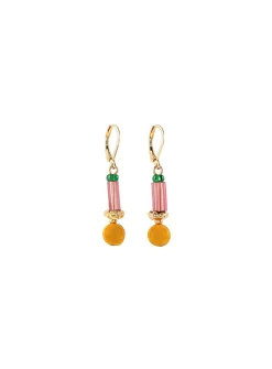 Diya glass beads earrings