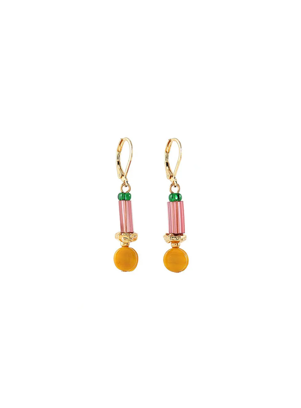 Diya glass beads earrings