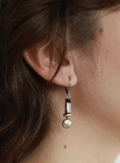 Diya glass beads earrings