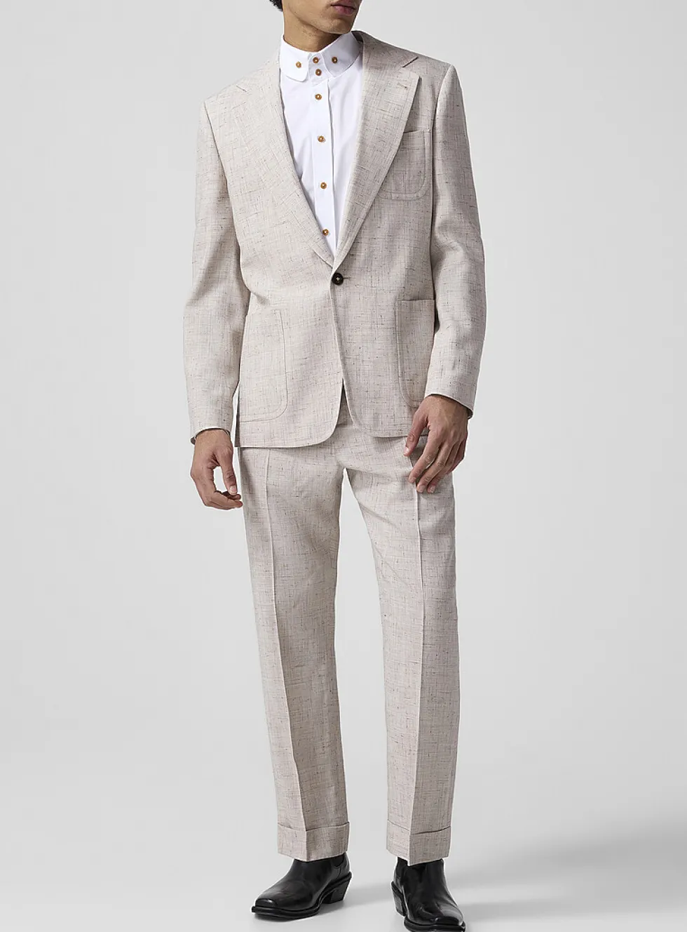 Doc chambray-like cuffed pant