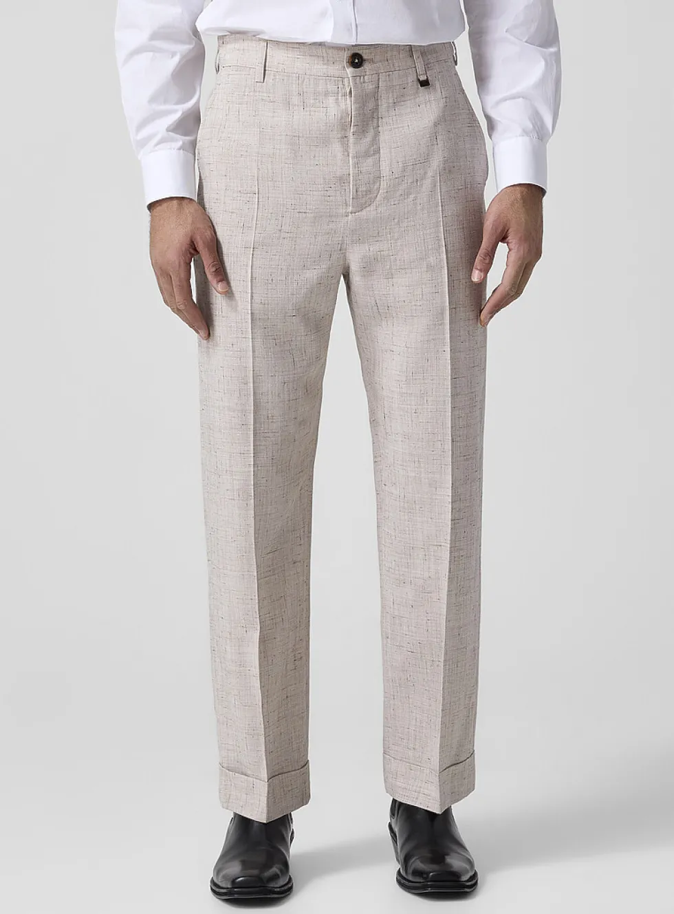 Doc chambray-like cuffed pant