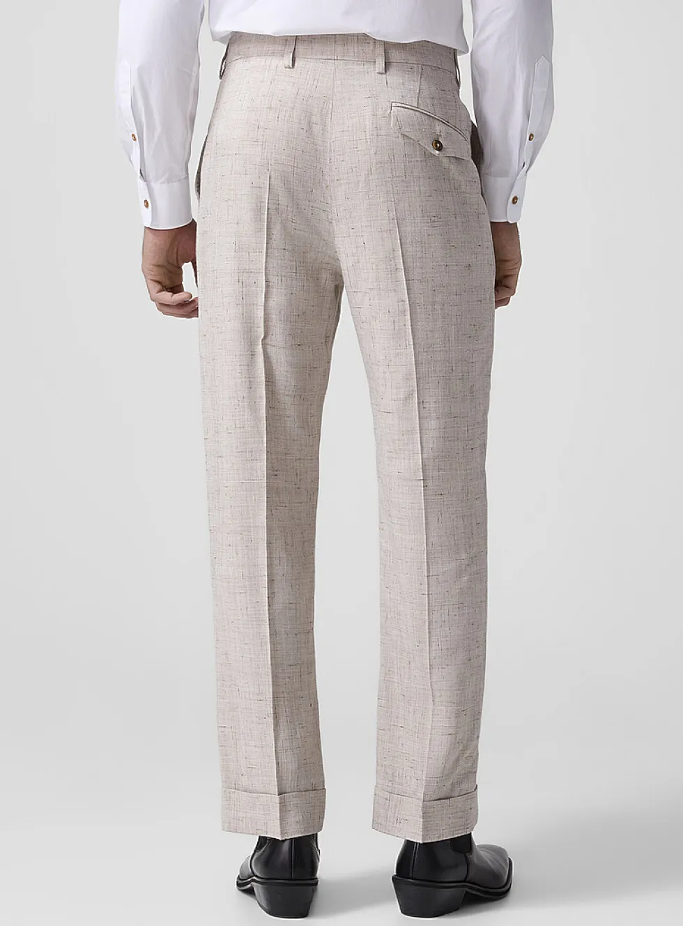 Doc chambray-like cuffed pant