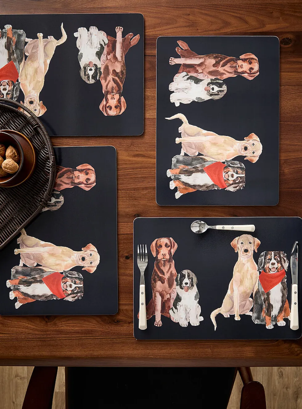 Dogs laminated cork placemats