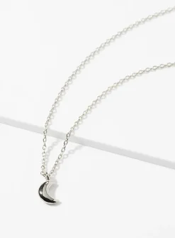 Domed moon necklace