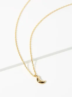 Domed moon necklace