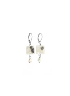 Dorado pearls and iridescent glass earrings