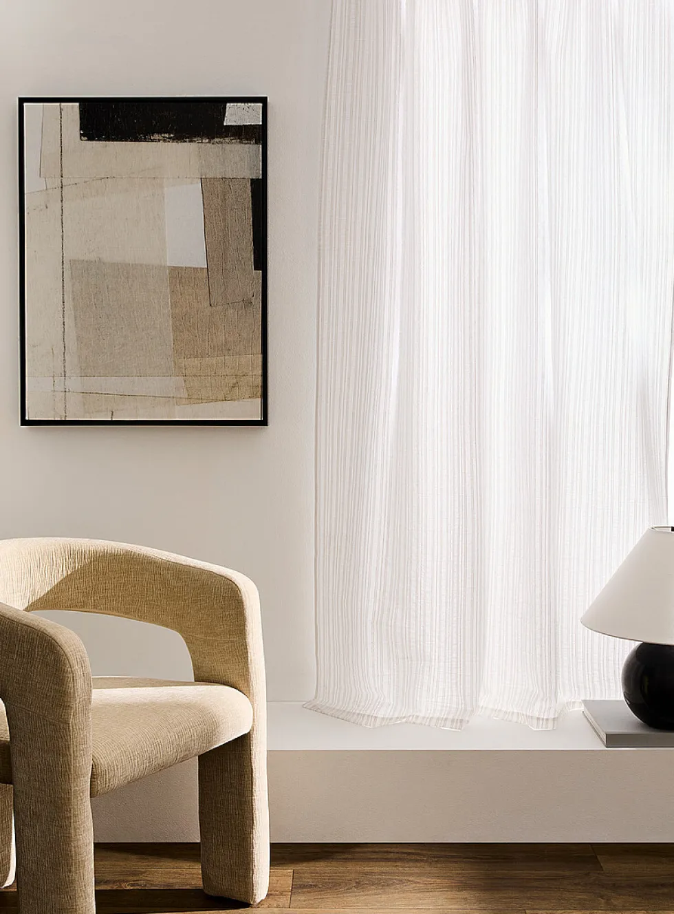 Dotted pinstripe curtain