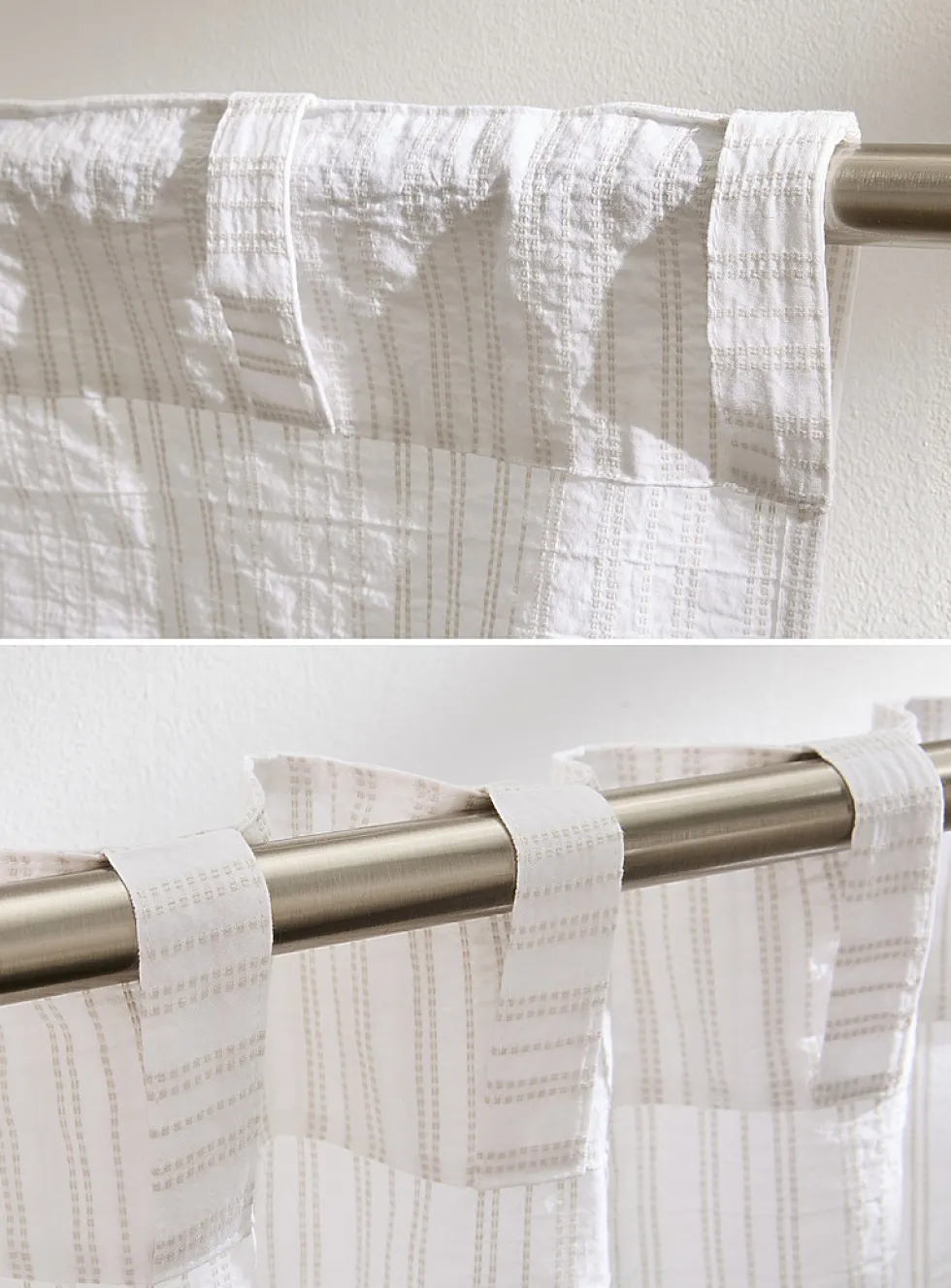 Dotted pinstripe curtain