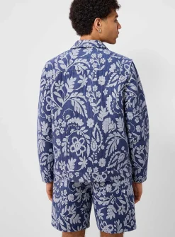 Dotwork floral jacquard overshirt