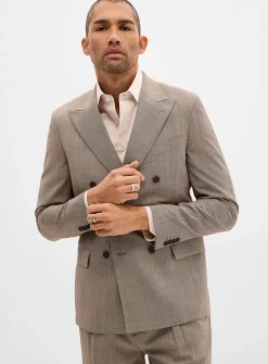 Double-breasted Prince of Wales suit