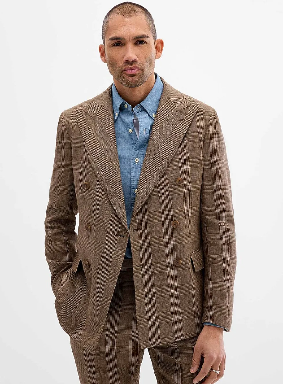 Double-breasted Prince of Wales jacket
