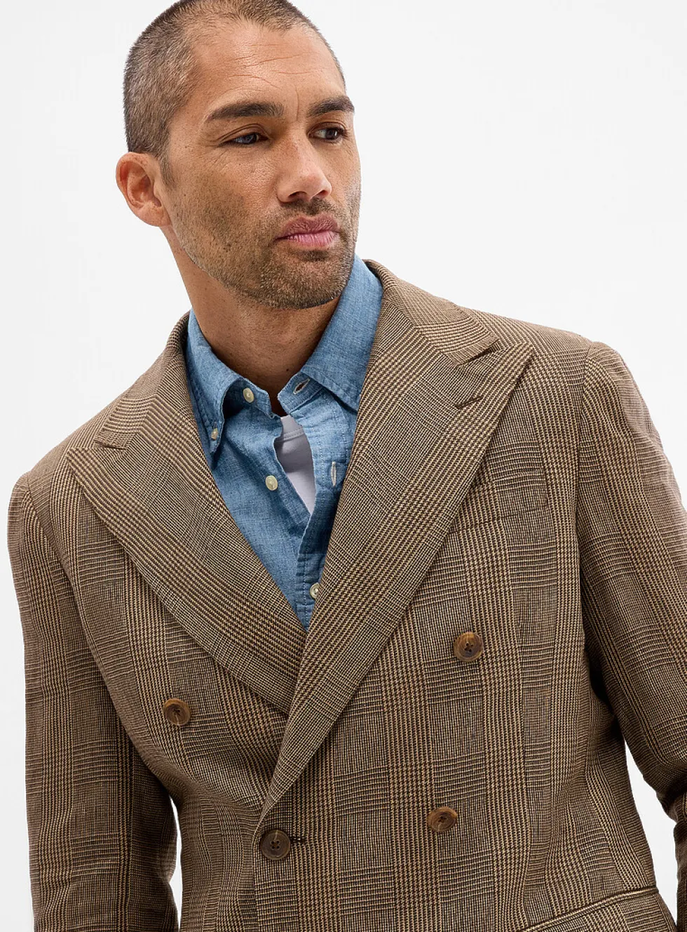 Double-breasted Prince of Wales jacket