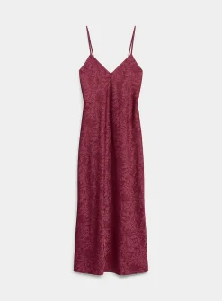 Double-face satin long slip dress