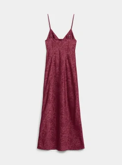 Double-face satin long slip dress