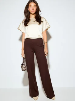 Double-faced satin cropped blouse