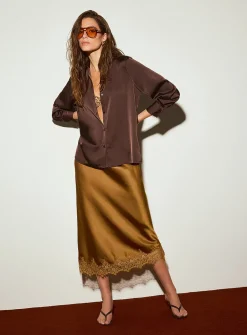Double-faced satin shirt