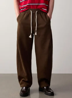 Double-knit barrel pant
