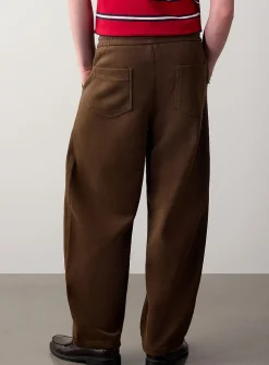 Double-knit barrel pant