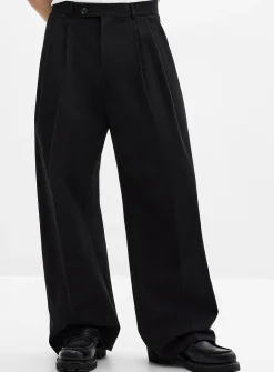 Double-pleat baggy chinos